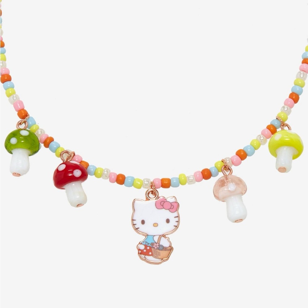 Hello‎ Kitty & Friends Beaded Mushroom Charm Necklace - Brand New!